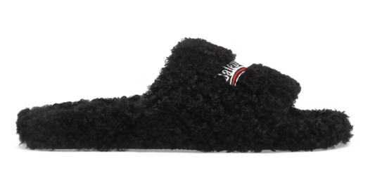 Balenciaga Furry Slides "Black"